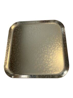 Vintage Kensington More Gold Tone Metal Serving Tray 10.75" Square Textured Vani